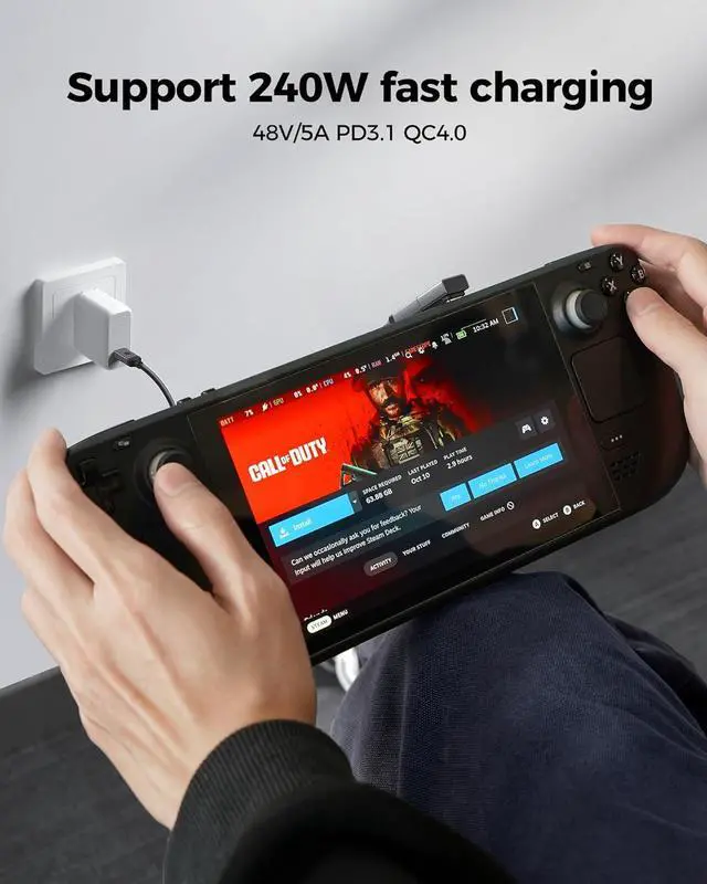 Alt view image 2 of 7 - USB C 90 Degree Right Angle Adapter 2 Pack [8K 60Hz 240W 40Gbps] Male to Female Adapter Extender Compatible Thunderbolt 4 for Steam Deck ROG Ally MacBook Switch 2 iPhone 17/16 Quest 3