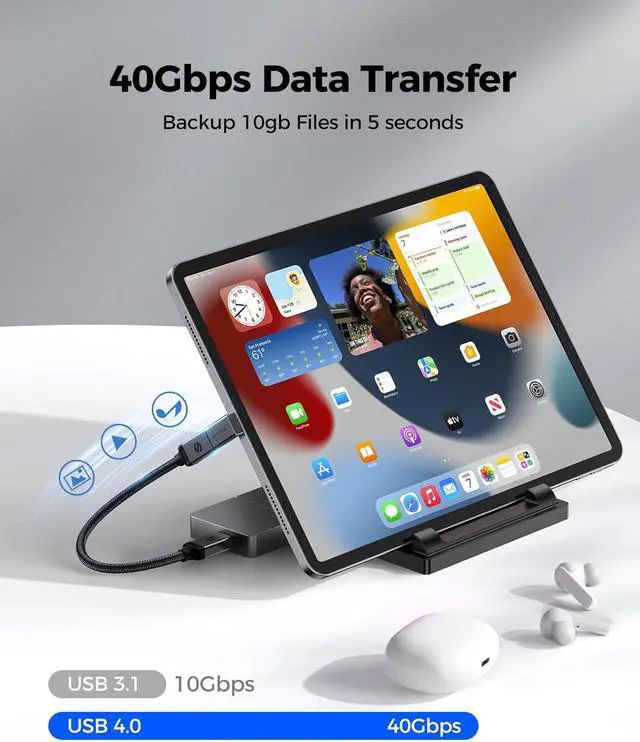 Alt view image 4 of 7 - USB C 90 Degree Right Angle Adapter 2 Pack [8K 60Hz 240W 40Gbps] Male to Female Adapter Extender Compatible Thunderbolt 4 for Steam Deck ROG Ally MacBook Switch 2 iPhone 17/16 Quest 3