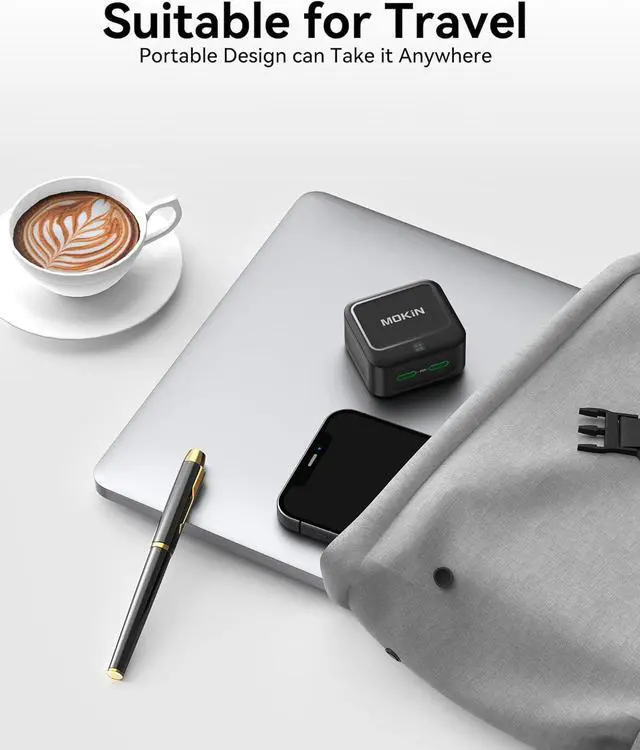 Alt view image 5 of 6 - USB C Charger Block 40W Dual Port Type C Fast Charging Block GaN+ PD Power Adapter with Foldable Plug USB C Wall Charger Cube for iPhone 16/16 Pro/16 Plus/16 Pro Max/15