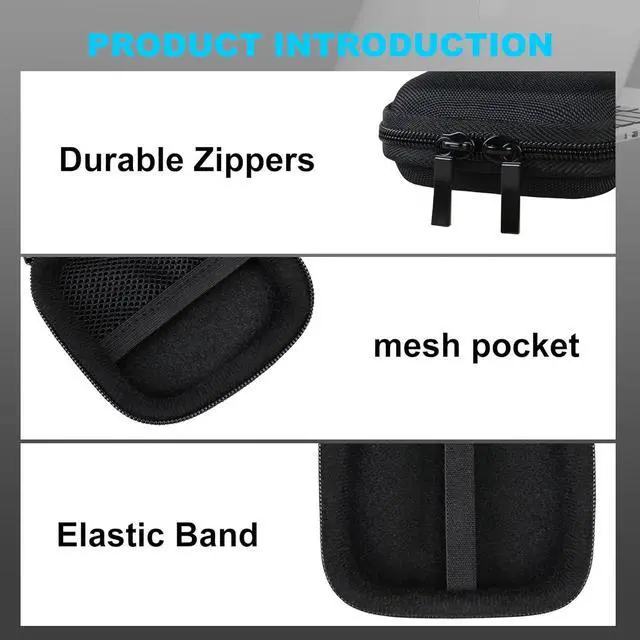 Alt view image 4 of 7 - Hard Drive Carrying Case for Crucial X9 / X9 Pro / X10 Pro Portable SSD 1TB 2TB 4TB USB 3.2 External Solid State Drives Shockproof Water Repellent Storage Travel Bag Black+ Black