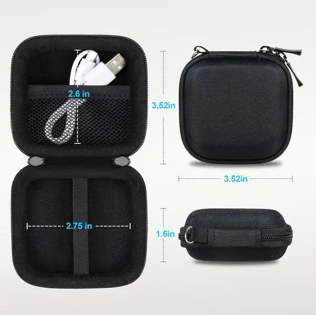 Alt view image 6 of 7 - Hard Drive Carrying Case for Crucial X9 / X9 Pro / X10 Pro Portable SSD 1TB 2TB 4TB USB 3.2 External Solid State Drives Shockproof Water Repellent Storage Travel Bag Black+ Black