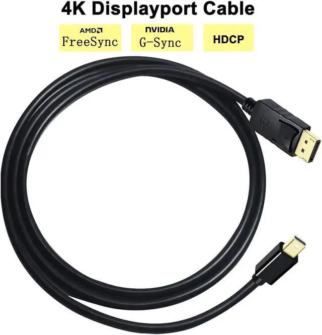Alt view image 2 of 6 - DCHAV 4K Mini Displayport to Displayport Cable 6ft Display Port 4K@60Hz, 1080p 2K@144Hz Mini DP to DP Cord for Computer Monitor Gaming Laptop PC TV Graphics Card