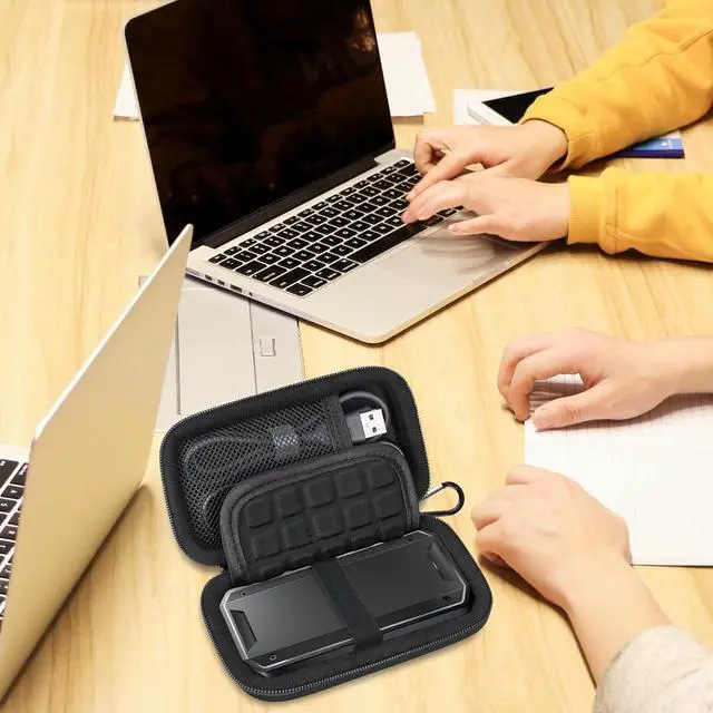 Alt view image 7 of 7 - Hard Drive Carrying Case for SanDisk Professional PRO-G40 SSD 1TB 2TB 4TB USB-C External Solid State Drives EVA Shockproof Water Repellent Storage Travel Bag Black+Black