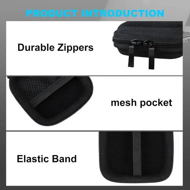 Alt view image 4 of 7 - Hard Drive Carrying Case for Crucial X6 / X9 Pro / X10 Pro Portable SSD 500GB 1TB 2TB 4TB USB 3.2 External Solid State Drive Shockproof Water Repellent Storage Travel Bag Black+Black