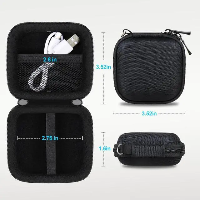 Alt view image 6 of 7 - Hard Drive Carrying Case for Crucial X6 / X9 Pro / X10 Pro Portable SSD 500GB 1TB 2TB 4TB USB 3.2 External Solid State Drive Shockproof Water Repellent Storage Travel Bag Black+Black