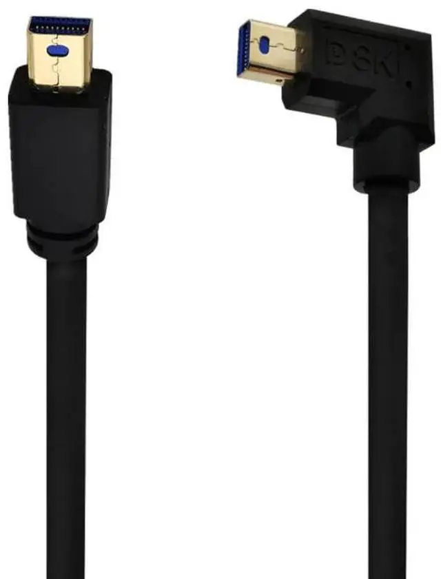 Alt view image 3 of 5 - BUCIER Mini DisplayPort Cable, 1FT 90 Degree Left Angled 8K Mini DisplayPort (Mini DP) Male to Male 8K Extension Cord for with Mini DP PC/Laptop (Right Angle)