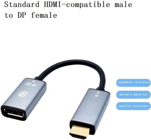 Alt view image 4 of 7 - HDMI to DisplayPort Adapter 4K@60Hz High Speed HDMI Male to DP Female Converter Cable Compatible for PC Graphics Card Laptop Mini NS PS5/4 Xbox One/360