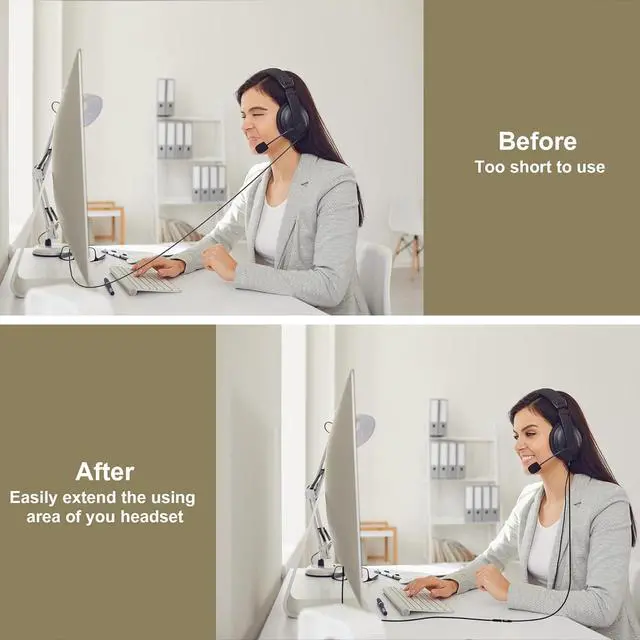 Alt view image 6 of 6 - 3.5mm Headphone Extension Cable 15FT 4 Pole TRRS 1/8 inch Male to Female Stereo Audio Cord Nylon Braided Microphone Compatible for Headphone iPad Smartphone Media Players Tablet- Slim