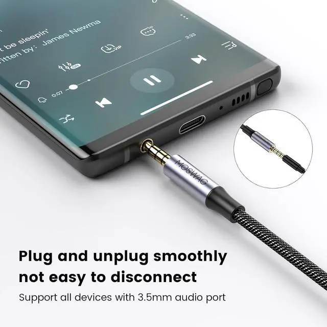 Alt view image 4 of 7 - 6.6FT/2Meter 3.5mm Male to Female Extension Cable with Microphone Stereo Audio Adapter Nylon Braided Compatible for Home/Car Stereos Smartphones Headphones Tablets Media Players and More