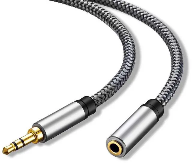 Alt view image 2 of 7 - 15Ft Audio Extension Cable 3.5mm Male to Female Auxiliary Stereo Jack Cord for Phones Headphones Speakers Tablets and More (15Ft/5M)