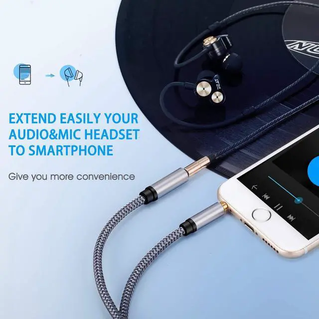 Alt view image 3 of 7 - 15Ft Audio Extension Cable 3.5mm Male to Female Auxiliary Stereo Jack Cord for Phones Headphones Speakers Tablets and More (15Ft/5M)