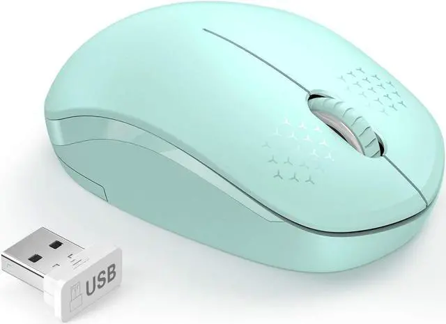 Main image of Wireless Mouse 2.4G Noiseless Mouse with USB Receiver - Portable Computer Mice for PC Tablet Laptop with Windows System - Mint Green