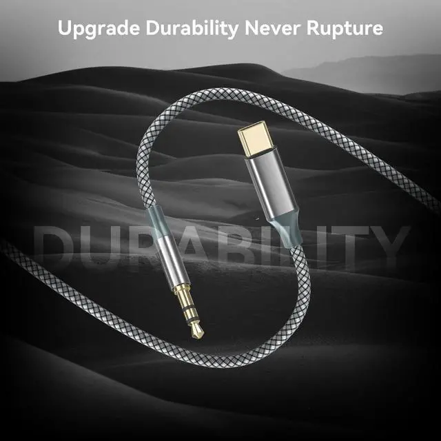 Alt view image 7 of 7 - USB C to 3.5mm Nylon Braided Aux Cable Type C to Male Adapter Stereo Extension Audio Cord for iPhone 16 Pro Max/16 Pro 15 Pro Max/15 Pro/15 Plus Galaxy S23/S22/S21 Ultra Pixel iPad Pro MacBook