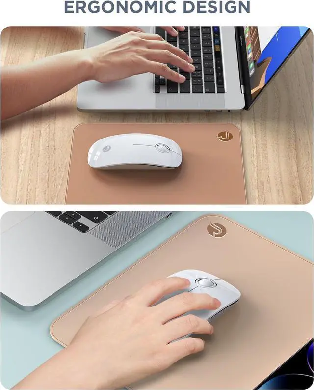 Alt view image 4 of 7 - Bluetooth Wireless Mouse - (BT5.1+USB) Slim Dual Mode Computer Mice with Quiet Click Low Power and 1600 DPI Portable Cordless for MacBook Laptop iPad Pro/Air Chromebook (White)