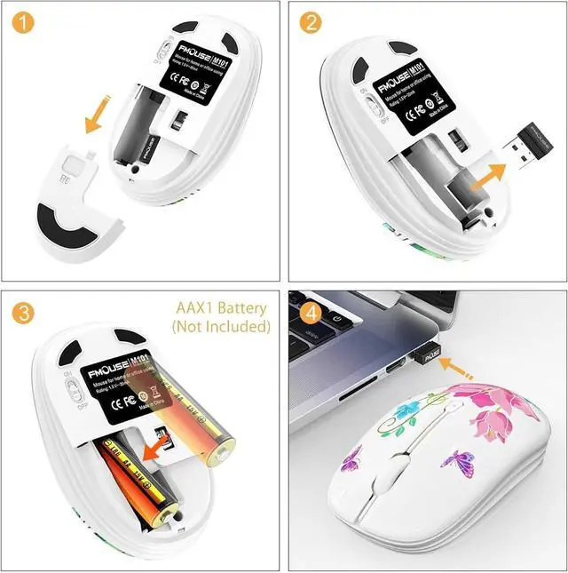 Alt view image 5 of 6 - Wireless Mouse with Nano Receiver for PC, Laptop, Notebook, Computer, MacBook, Less Noise, Portable Mobile Optical Mice