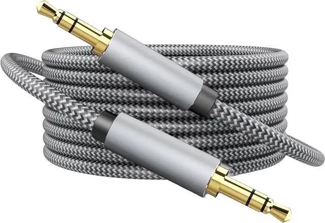Main image of AUX Cord 3.5mm Auxiliary Audio Cable AUX Cable 50ft Nylon Braided Male to Male 3.5mm Audio Cable Compatible for Headphones iPods iPhones iPads Home/Car Stereos and More