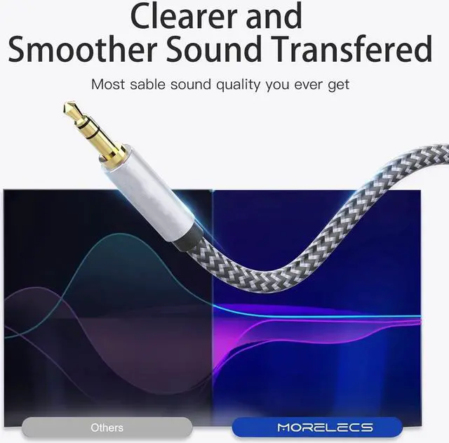 Alt view image 2 of 7 - Aux Cord 4ft 3.5mm Audio Cable - Nylon Braided 3.5mm Male to Male AUX Cable Cord for Car Headphones Home Stereos Speaker