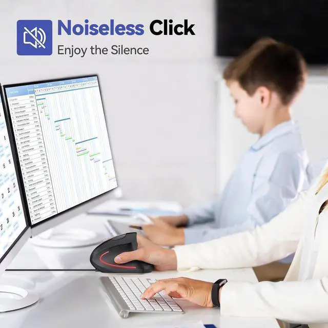 Alt view image 6 of 7 - Wired Mouse 6400 DPI Ergonomic Mouse 6 Buttons Silent Mice 4 Adjustable DPI Vertical Mouse Compatible with Windows/Chrome/Laptop/Computerice