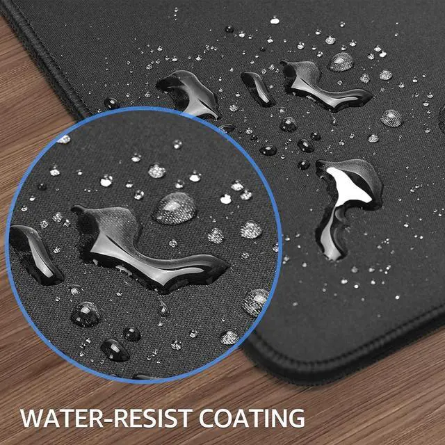 Alt view image 5 of 7 - KTRIO Large Gaming Mouse Pad with Superior Micro-Weave Cloth, Extended Desk Mousepad with Stitched Edges, Non-Slip Base, Water Resist Keyboard Pad for Gamer, Office & Home, 31.5 x 11.8 in, Black