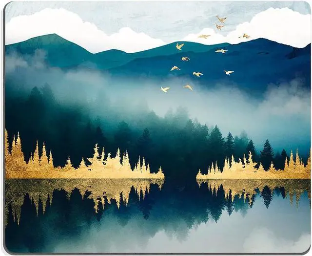 Main image of Mountains Mouse Pad Landscape Mouse Pad Mouse Mat Square Waterproof Mouse Pad Non Slip Rubber Base MousePads for Office Laptop 9.5x7.9x0.12 Inch