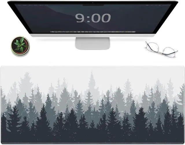 Main image of Gaming Mouse Mat Forest Background Pattern XXL XL Large Mouse Mat Long Extended Mouse Pad Desk Mat Non-Slip Rubber Mice Pads Stitched Edges Thin Pad (31.5 x 11.8 x 0.12 Inches) Tree
