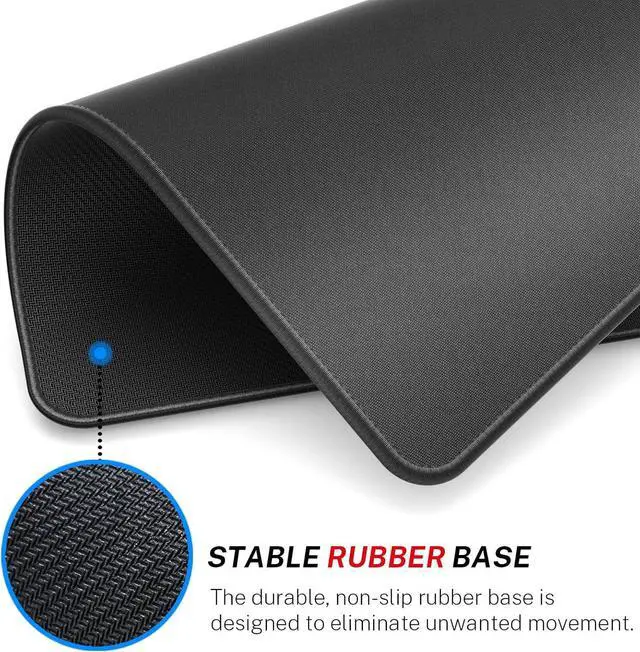 Alt view image 4 of 7 - Mouse Pad [30% Larger] with Stitched Edges 3 Pack Premium-Textured & Waterproof Mousepad Bulk with Non-Slip Rubber Base for Computers Laptop PC Office & Home 8.5 x 11 x 0.12 in Black