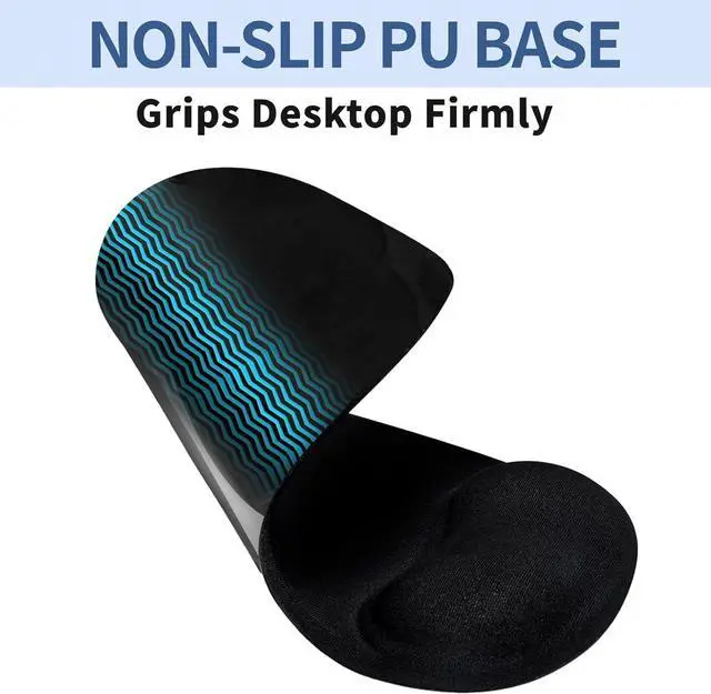Alt view image 5 of 7 - Ergonomic Mouse Pad with Wrist Rest Support Mousepad with Comfortable Gel Wrist and Non-Slip PU Base for Pain Relief Computer Laptop Office Home (Black)