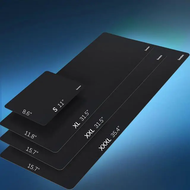 Alt view image 6 of 7 - Thin Mouse Pad 4 Pack Smooth Gaming Mouse Pads Non-Slip Rubber Base Laser & Optical Mousepad for Laptop Computer Office & Home Small Portable 11x8.6 in Black
