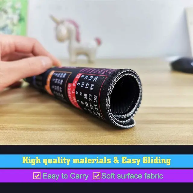 Alt view image 3 of 6 - Mouse Pad with Stitched Edge Computer Mouse Mat with Non-Slip Rubber Base Mouse Pads for Computers Laptop Mouse 9.6x7.9x0.1 inch (2026 Calendar Black)