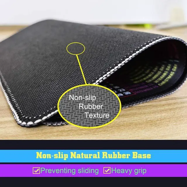 Alt view image 4 of 6 - Mouse Pad with Stitched Edge Computer Mouse Mat with Non-Slip Rubber Base Mouse Pads for Computers Laptop Mouse 9.6x7.9x0.1 inch (2026 Calendar Black)