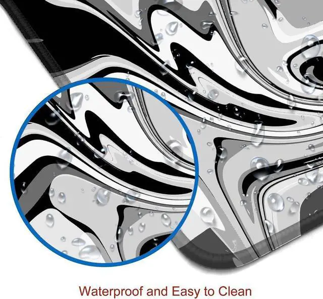 Alt view image 3 of 6 - Large Gaming Mouse Pad Extended XL Mousepad Non-Slip Rubber Base Keyboard Mouse Mat Desk Pad for Work Game Office Home 31.5 x 11.8 in Black Marble Fluid Design