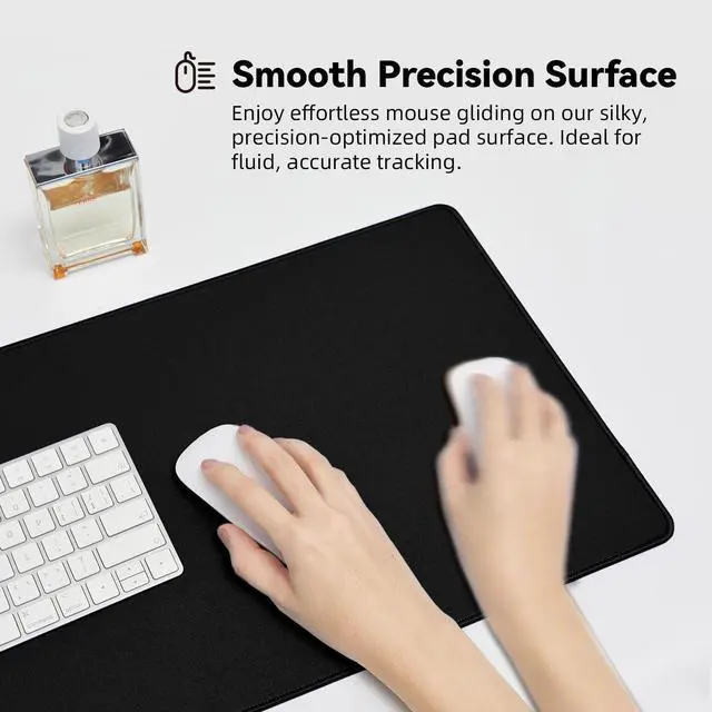 Alt view image 3 of 7 - Large Gaming Mouse Pad with Durable Stitched Edges Non-Slip Rubber Base Big Computer Keyboard Mouse Mat Desk Pad for Home Office Gaming Work 31.5x11.8x0.12 Black