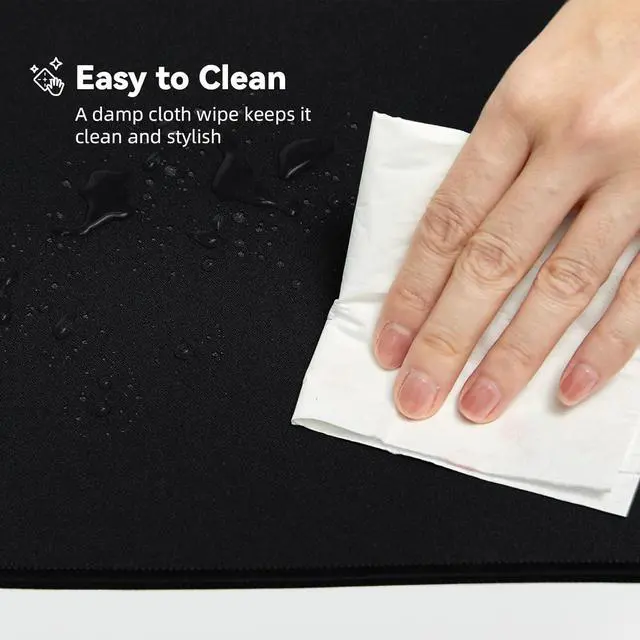 Alt view image 6 of 7 - Large Gaming Mouse Pad with Durable Stitched Edges Non-Slip Rubber Base Big Computer Keyboard Mouse Mat Desk Pad for Home Office Gaming Work 31.5x11.8x0.12 Black