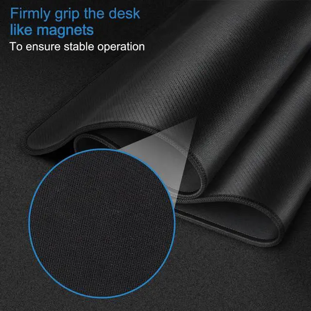 Alt view image 3 of 7 - Extra Large Mouse Pad 31.5 x 11.8 in Gaming Mousepad with Stitched Edges Premium Microfiber Cloth Surface Waterproof Non-Slip Base Keyboard Desk Mat for Home Office Gaming Black