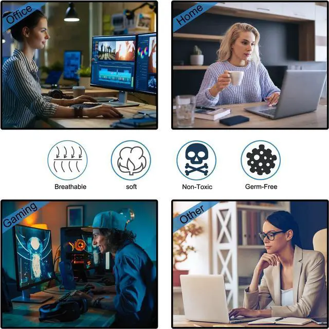 Alt view image 7 of 7 - Extra Large Mouse Pad 31.5 x 11.8 in Gaming Mousepad with Stitched Edges Premium Microfiber Cloth Surface Waterproof Non-Slip Base Keyboard Desk Mat for Home Office Gaming Black