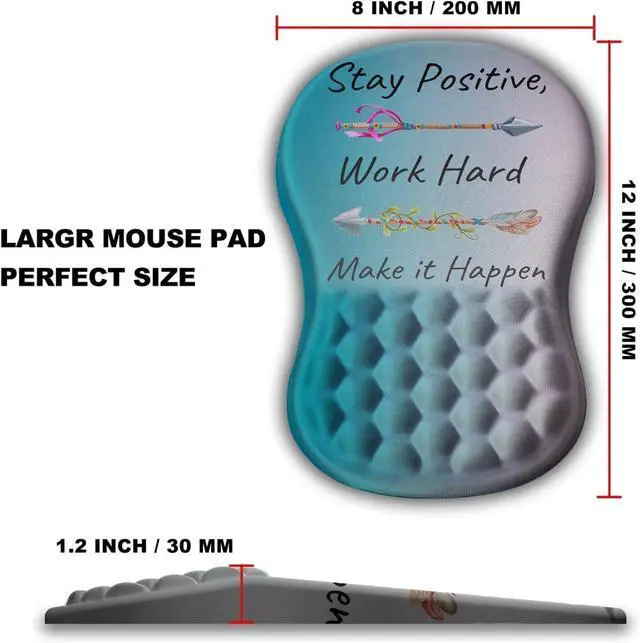 Alt view image 4 of 6 - Mouse Pad Wrist Support Ergonomic Mouse Pad with Massage Dot Comfortable Computer Mouse Pad for Laptop Wrist Rest Pain Relief Mousepad with Non-Slip PU Base for Office & Home 12 x 8 in