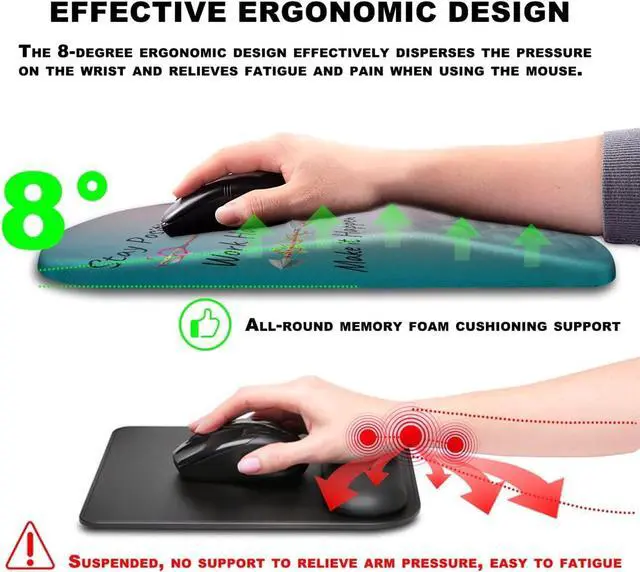 Alt view image 5 of 6 - Mouse Pad Wrist Support Ergonomic Mouse Pad with Massage Dot Comfortable Computer Mouse Pad for Laptop Wrist Rest Pain Relief Mousepad with Non-Slip PU Base for Office & Home 12 x 8 in