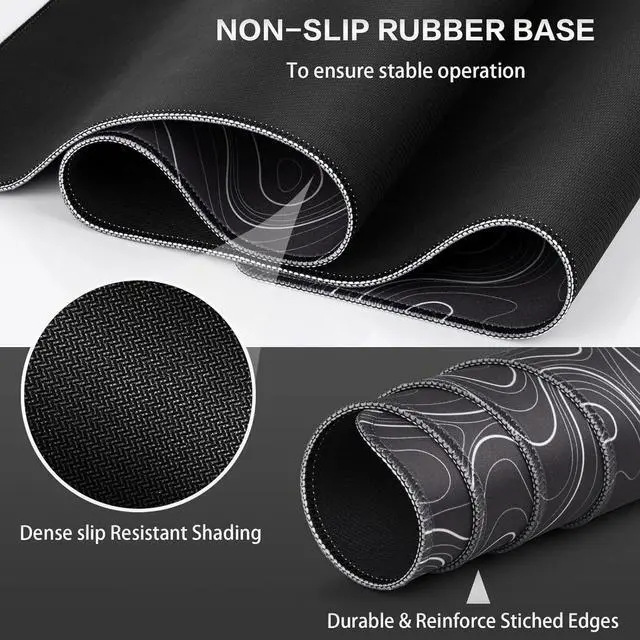 Alt view image 4 of 7 - Gaming Mouse Pad Topographic Contour Mouse Pad 31.5x11.8inch Large Extended Computer Mouse Mat Keyboard Full Desk Mousepad for Gaming Office Home