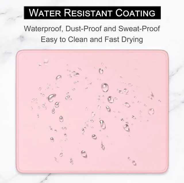 Alt view image 5 of 7 - Mouse Pad Premium-Textured Square Mousepad 10.2 x 8.3 Inch Stitched Edge Anti-Slip Waterproof Rubber Mouse Mat Pretty Cute Mouse Pad for Office Gaming Laptop Women Kids Pink