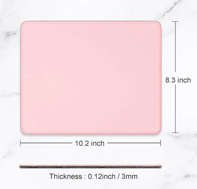 Alt view image 6 of 7 - Mouse Pad Premium-Textured Square Mousepad 10.2 x 8.3 Inch Stitched Edge Anti-Slip Waterproof Rubber Mouse Mat Pretty Cute Mouse Pad for Office Gaming Laptop Women Kids Pink