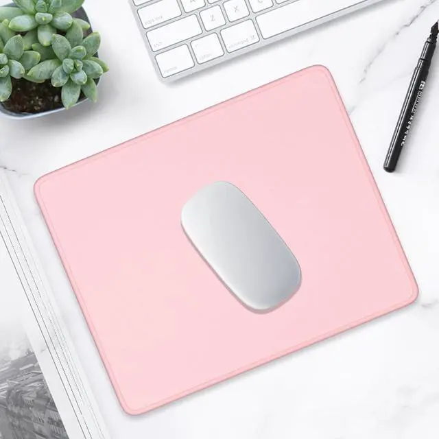 Alt view image 7 of 7 - Mouse Pad Premium-Textured Square Mousepad 10.2 x 8.3 Inch Stitched Edge Anti-Slip Waterproof Rubber Mouse Mat Pretty Cute Mouse Pad for Office Gaming Laptop Women Kids Pink