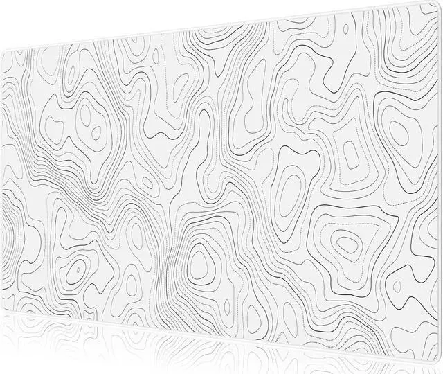 Main image of White Topographic Large Gaming Mouse Pad XXL Mousepad Big Mouse Mat Desk Pad for Keyboard and Mouse Gaming Computer Laptop PC Desk Office Accessories