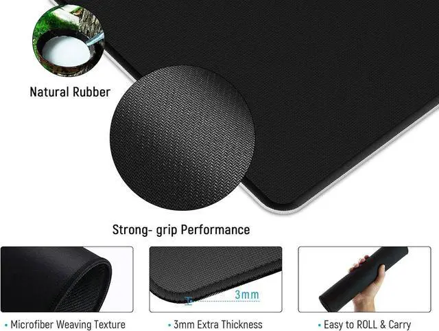 Alt view image 4 of 7 - White Topographic Large Gaming Mouse Pad XXL Mousepad Big Mouse Mat Desk Pad for Keyboard and Mouse Gaming Computer Laptop PC Desk Office Accessories