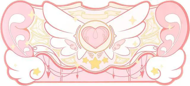 Main image of Large Gaming Mouse Pad Kawaii Pink Non-Slip Rubber Back Mouse Pad Big Waterproof Desk Mat for Keyboard and Mouse Perfect for Gaming or Home Office Work - Star WingsSuper Dense Cloth