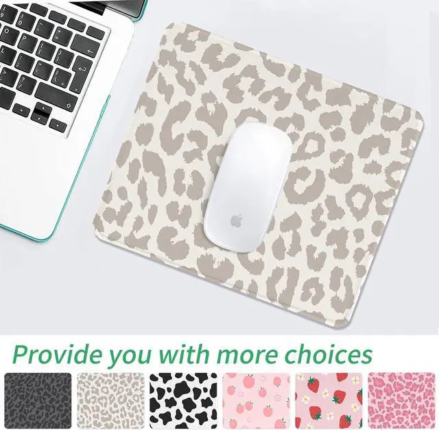 Alt view image 2 of 7 - Grey Leopard Mouse Pad Mouse Mat Square Waterproof Mouse Pad Non-Slip Rubber Base Mouse Pads for Office Laptop 9.5x7.8x0.12 Inch