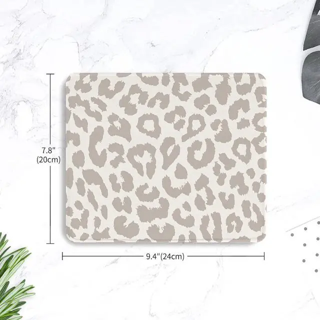 Alt view image 7 of 7 - Grey Leopard Mouse Pad Mouse Mat Square Waterproof Mouse Pad Non-Slip Rubber Base Mouse Pads for Office Laptop 9.5x7.8x0.12 Inch