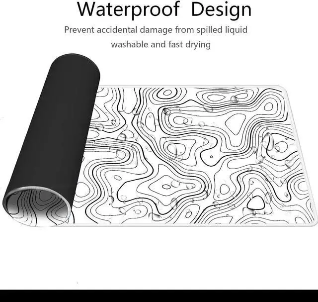 Alt view image 4 of 5 - Premium XXL Gaming Mouse Pad - Unmatched Performance 35.4x15.8 Inches White Topographic Contour Design for Gaming and Office