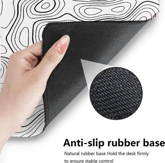 Alt view image 5 of 5 - Premium XXL Gaming Mouse Pad - Unmatched Performance 35.4x15.8 Inches White Topographic Contour Design for Gaming and Office