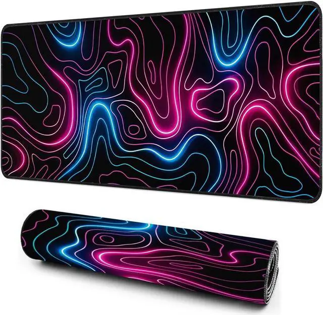 Alt view image 2 of 7 - Gaming Mouse Pad Large Mouse Pad for Desk Desk Mat Extended Mousepad with Non-Slip Rubber Base Desk Pad for Home Office 31.5 X 11.8 (07)