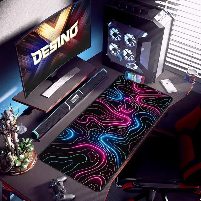 Main image of Gaming Mouse Pad Large Mouse Pad for Desk Desk Mat Extended Mousepad with Non-Slip Rubber Base Desk Pad for Home Office 31.5 X 11.8 (07)